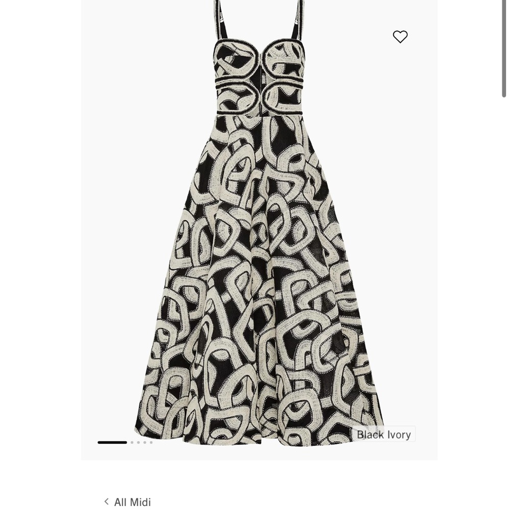Black and Ivory Midi Dress